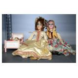 Vintage Dolls, Including Margarita From Romania, Qty 10, Doll Parts, Baby Crib And More