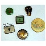 Vintage Compact Collection, Various Styles And Sizes, Qty 6