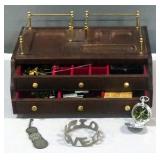 Wood Two Drawer Jewelry Dressers Cabinet With Gentleman