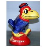 Vintage Kansas University Old Decanter Whiskey Bottle, Stamped Colonial China, Created By Duane 1971