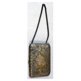 Vintage Mondaine Paris Gold Metal Enameled Jeweled Rhinestone Makeup Compact, And Engraved Silver Co