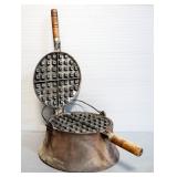 Antique Cast Iron Wagner Waffle Maker No 8, Patent Date 1892