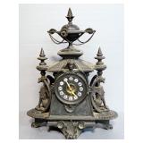 Antique LSF Spelter Figural Clock, 17" x 13" x 6"