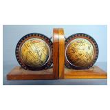 Globemaster 12" Globe On Metal Base, And Armbee Bookends With Globes