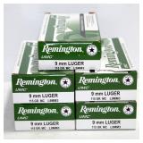 Remington 9mm Luger Ammo, Approx 250 Rds