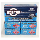 PPU 9mm Makarov Ammo, Approx 250 Rds