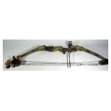 Bear Black Mag Compound Bow, With Quiver, Practice Arrows, Finger Guards (M & L), In Allen Soft Camo