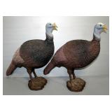 Turkey Decoys With Articulating Heads, Hard Plastic Bodies, Qty 2, And Netting