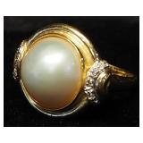 14K Gold Ring With White Stone, Size 6-3/4, Approx 6.63 g Total Weight
