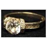 14K White Gold Ring With CZ Stone, Size 7, Approx 3.26 g Total Weight