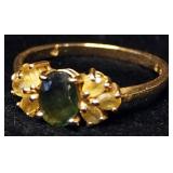 14K Gold Ring With Green Stone, Size 7-1/4, Approx 2.74 g Total Weight