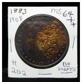 1833 Morgan Silver Dollar, Rainbow Toned