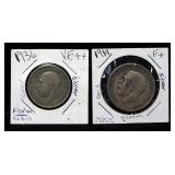 British Coins, Includes George V Half Crowns Qty 7 And George VI And Elizabeth II Six Pence Qty 9, S