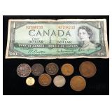 1903 Liberty Head V Nickel, 1892, 1903, And 1904 Indian Head Pennies, Foreign Coins And Currency, To