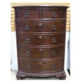 Basset Furniture 6-Drawer Chest Of Drawers With Curved Front And Dovetail Construction, 60.5" High x