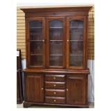 Open Home Illuminated China Cabinet With Glass Shelves, Powers On, 82.5" H x 65" W x 18" D