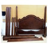 King Size Wood Bed Frame With Canopy Style Top, Approx 89" High When Together