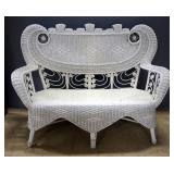 Wicker Bench, 38" High x 53" Long