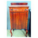 Antique Cabinet With Single Drawer And Lower 3 Shelf Compartment, 39.75" High x 20" Wide x 14" Deep