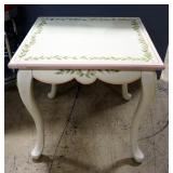 Side Table With Floral Design, 22.5" High x 24" x 24"