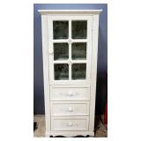 Cupboard With 3 Lower Drawers And Upper Compartment With 2 Shelves, 51" High x 21.5" Wide x 13.5" De
