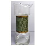 Glass Carafe With Faux Reptile Skin Grip And Glass Tumbler