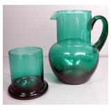 Glass Assortment, Includes Pitcher With Lid (Converts To Drinking Glass) Decorative Pitcher, Hobnail