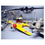 Toy And Model Airplane Collection, Various Materials, Sizes, And Types, Most Need Repair