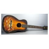 1940s Melody Ranch Gene Autry Sunburst Acoustic Guitar, Missing 4 Strings, Split In Back