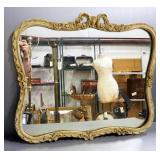 Wall Mirror With Ornate Wood Frame, 29.5" Wide x 26" High