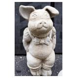 Concrete Pig Garden Statues, Qty 3