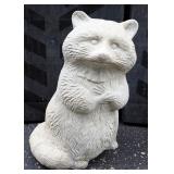 Raccoon And Foxes Concrete Garden Statues, Total Qty 3