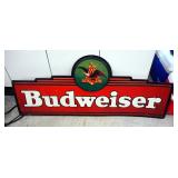 1994 Metal Budweiser Sign, 25" x 60"