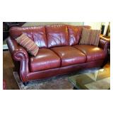 Leather Mart Leather Sofa, 38" X 86" X 38", Includes Decorative Pillows