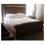 Solid Wood King Size Bed, Includes Headboard, 65" x 82" x 6", Footboard, 31" x 82" x 5", Tempur-pedi