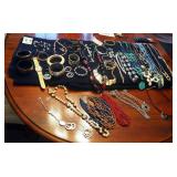 Jewelry Assortment Including Necklaces, Bracelets, Bangles, Earrings, And More