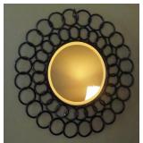 Contemporary Round Metal Wall Mirror , 29" X 29"