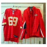 Reebok NFL Chiefs Large Zipper Front Jacket With Insert, And Allen Chiefs Jersey, XL
