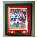 Framed Under Glass Autographed Tony Gonzalez 1997 NFL Round 1 Draft Pick Photo, Kansas City Chiefs, 