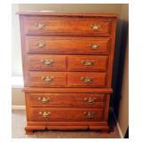 Charter Oak Chest On Chest Dresser, 6 Drawers, 55" x 41" x 19"