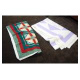 Vintage Hand Stitched Quilts, Qty 2, 80" x 80", And 94" x 76"