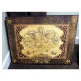 Framed Map Wall Decor, Qty 2, 15" x 13.5", And 22" x 28"