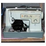 Vintage Portable Singer Sewing Machine, Zigzag Model 413 With Foot Pedal Controls, Sewing Notions, B