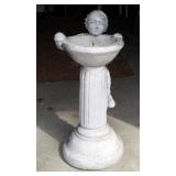 Concrete Statue Water Fountain With Small Boy, 32" Tall, 50 lbs