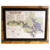 Wood Framed Lake Of The Ozarks And Osage Dam Aerial Map, Published And Copyrighted By Gallup Map Com