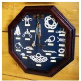 Framed Under Glass Sailors Knots Display, 16" x 16", And Vintage Lure Display, 16" x 7"