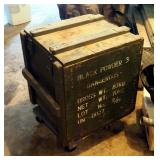 Beta Chemicals Inc. Black Powder Explosive Wood Storage Box, 21" x 19" x 22"