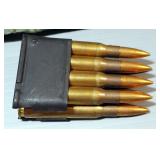 .30 Cal Ammo, Approx 124 Rds, In 8-Rd Clips In Bandolier, And Cartridge Can