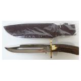 Frost Cutlery Trophy Stage Bowie Knife Model TS-104, 8.25" Blade, With Leather Sheath And Box