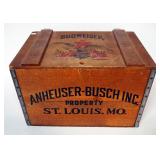 Anheuser-Busch Wood Centennial Bottle Crate With Hinged Lid